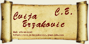Cvija Brzaković vizit kartica